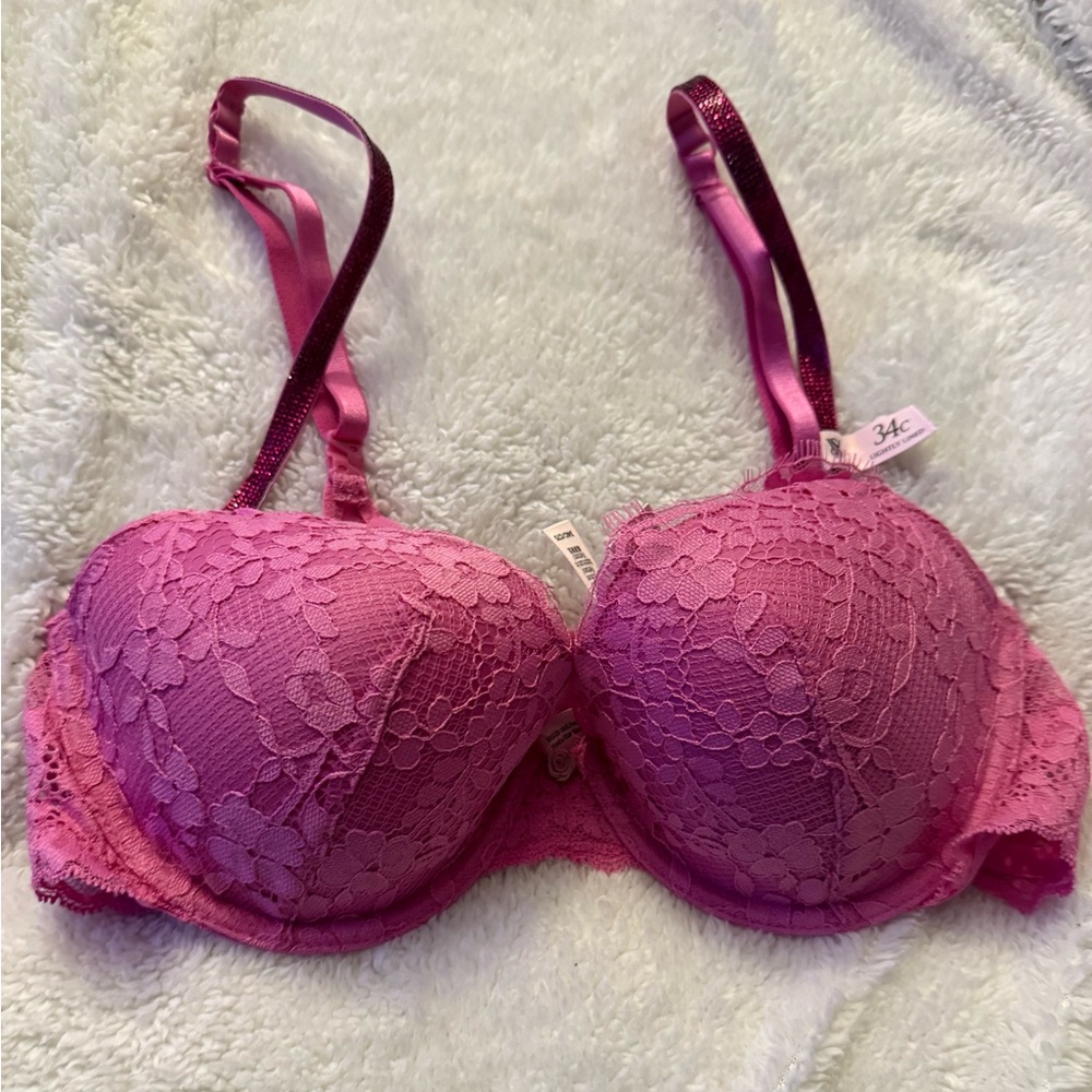 Victoria's Secret Dream Angels Twinkle Strap Lace Demi Bra 34C NWT - Picture 4 of 9